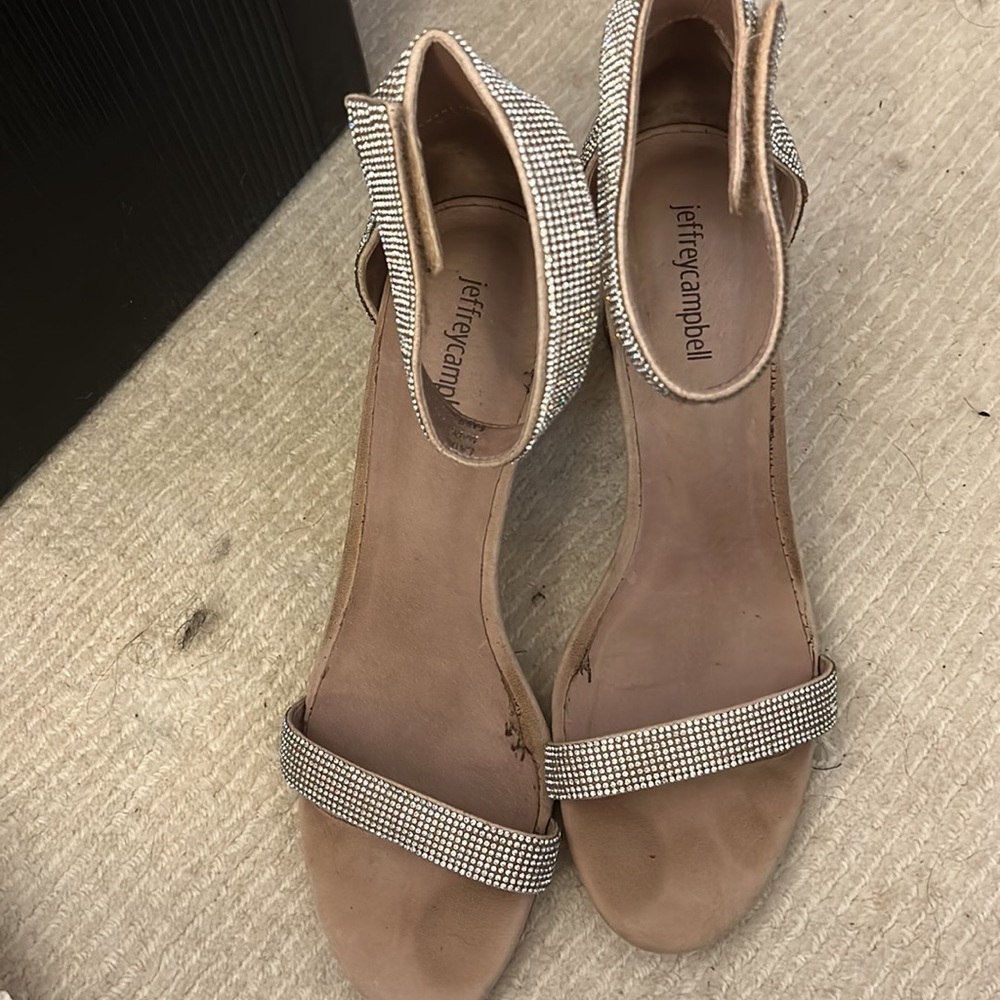 Silver Jeffery Campbell Heels Worn Once Size 10